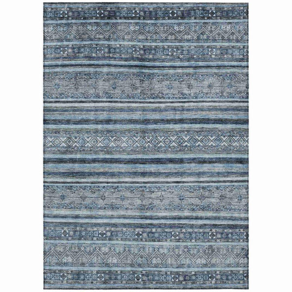 Zaraxa Blue Washable Indoor - Outdoor Rug - LOOMLAN - LOOMLAN Rugs - Outdoor Rugs