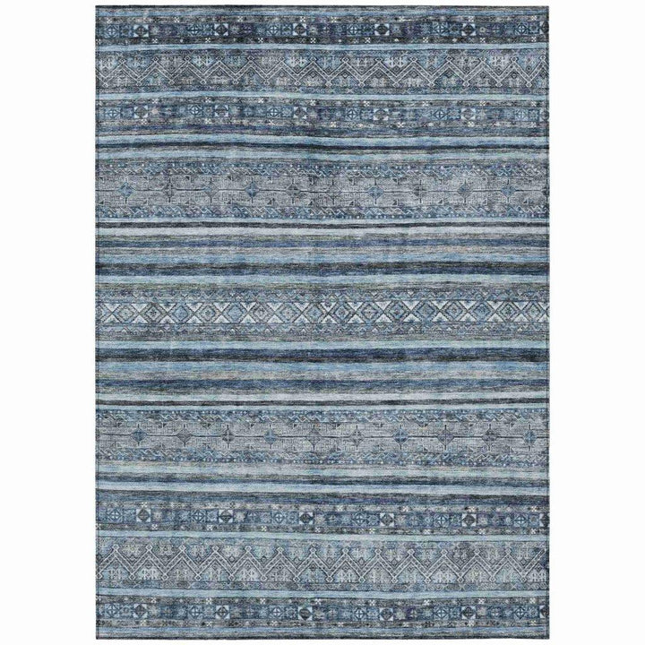 Zaraxa Blue Washable Indoor - Outdoor Rug - LOOMLAN - LOOMLAN Rugs - Outdoor Rugs