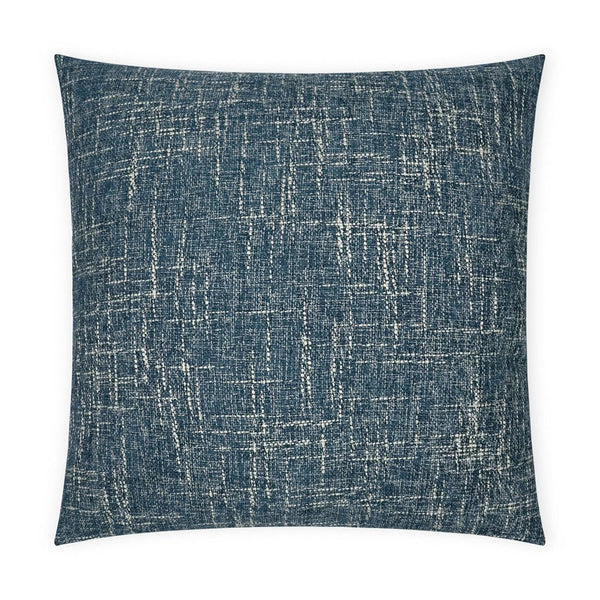 Zareen Denim Solid Textured Blue Large Throw Pillow With Insert Throw Pillows LOOMLAN By D.V. Kap