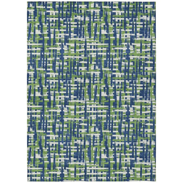 Zarifa Blue Washable Indoor-Outdoor Rug-Outdoor Rugs-LOOMLAN Rugs-2'6" x 3'10"-LOOMLAN