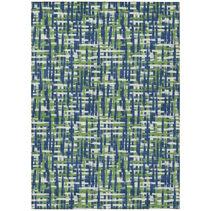 Zarifa Blue Washable Indoor-Outdoor Rug-Outdoor Rugs-LOOMLAN Rugs-2'6" x 3'10"-LOOMLAN