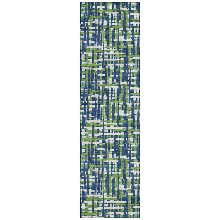 Zarifa Blue Washable Indoor-Outdoor Rug-Outdoor Rugs-LOOMLAN Rugs-2'3" x 7'6"-LOOMLAN