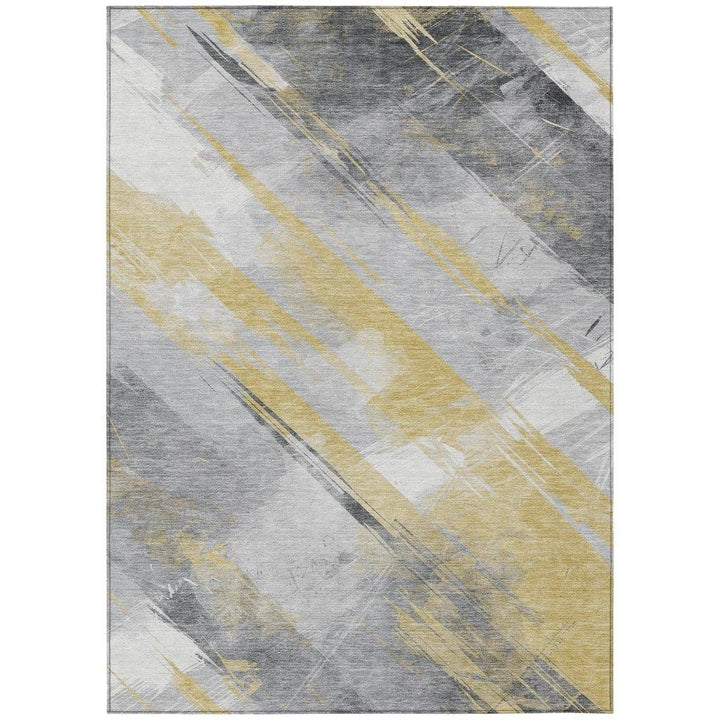 Zarinae Gold Washable Indoor - Outdoor Rug - LOOMLAN - LOOMLAN Rugs - Outdoor Rugs