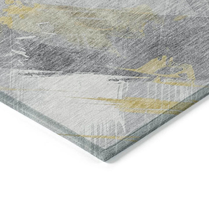 Zarinae Gold Washable Indoor - Outdoor Rug - LOOMLAN - LOOMLAN Rugs - Outdoor Rugs
