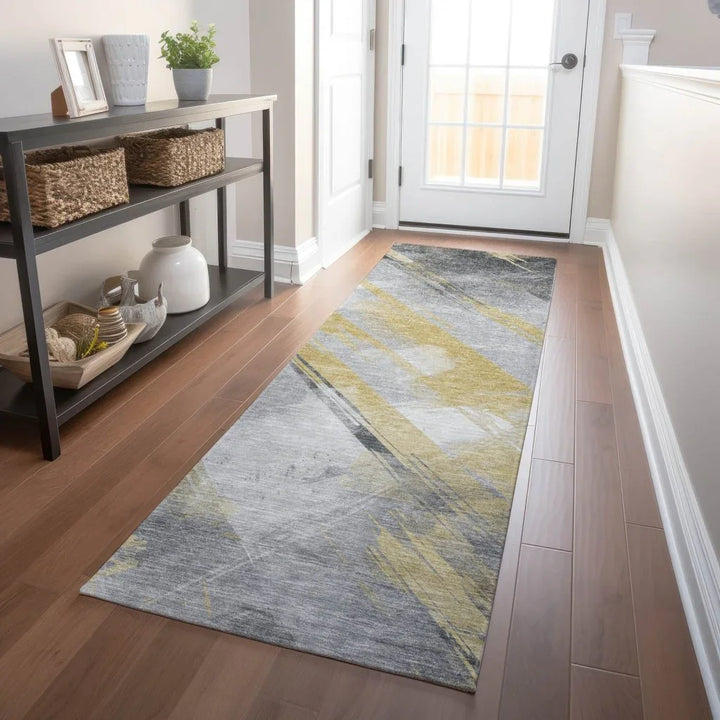 Zarinae Gold Washable Indoor - Outdoor Rug - LOOMLAN - LOOMLAN Rugs - Outdoor Rugs