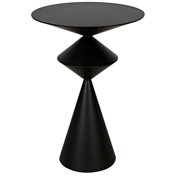 Zasa Side Table, Black Steel-Side Tables-Noir-LOOMLAN