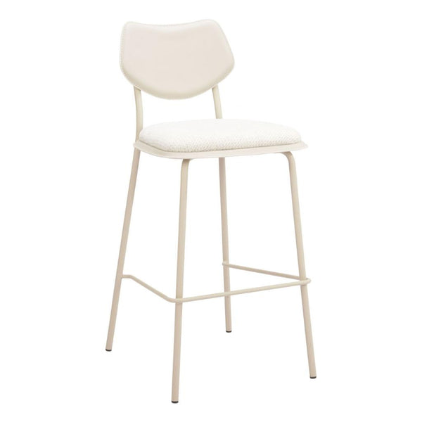 Zeal White Faux Leather Barstool 4PC