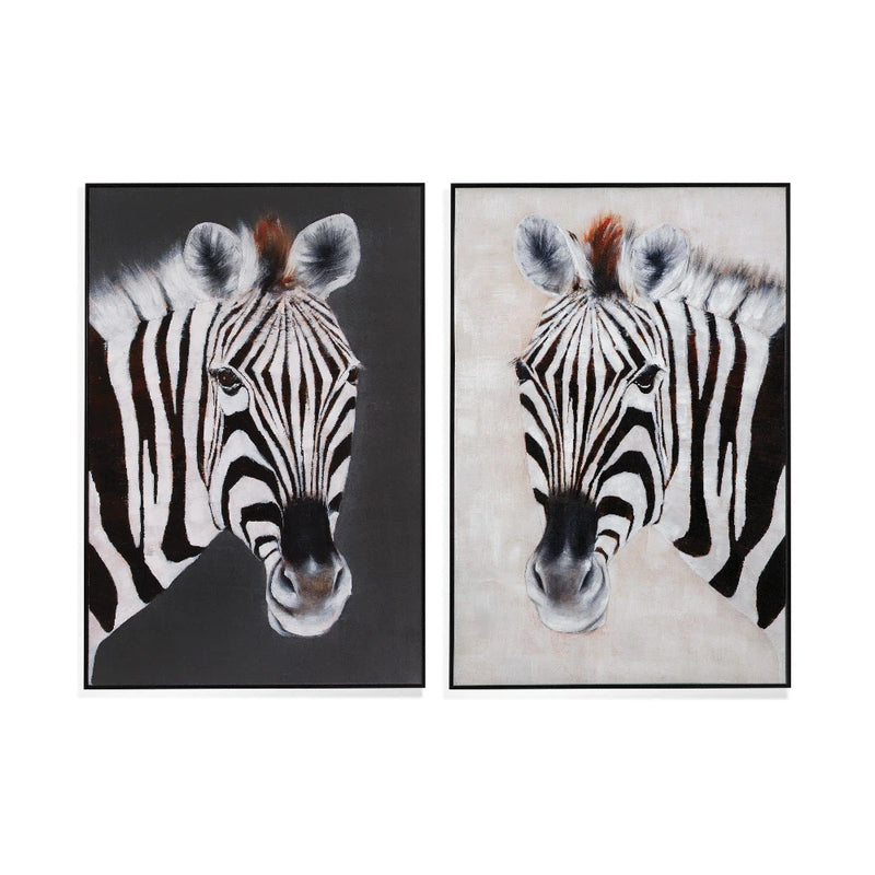 Zebra Positive & Negative Black Wall Art 2PC