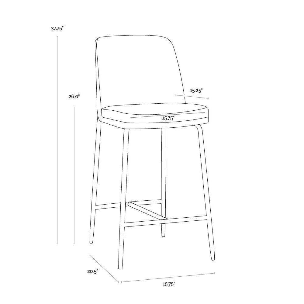 Zeke Fabric Counter Stool