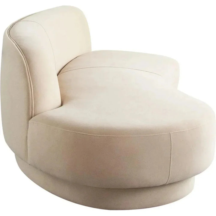 Zelda LF Curved Light Camel Performance Velvet Chaise - LOOMLAN - Diamond Sofa - Chaises