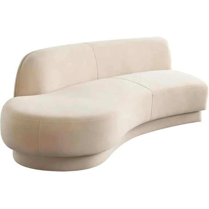 Zelda LF Curved Light Camel Performance Velvet Chaise - LOOMLAN - Diamond Sofa - Chaises