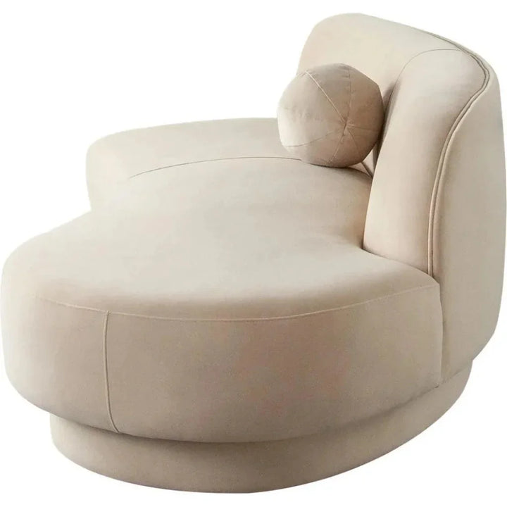 Zelda RF Curved Light Camel Performance Velvet Chaise - LOOMLAN - Diamond Sofa - Chaises