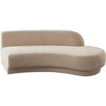 Zelda RF Curved Light Camel Performance Velvet Chaise