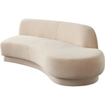 Zelda RF Curved Light Camel Performance Velvet Chaise