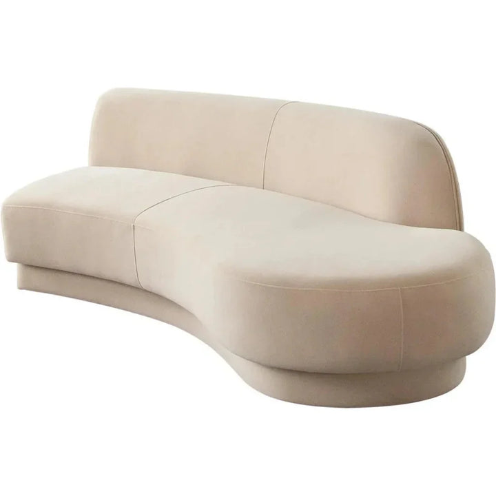 Zelda RF Curved Light Camel Performance Velvet Chaise - LOOMLAN - Diamond Sofa - Chaises