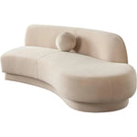 Zelda RF Curved Light Camel Performance Velvet Chaise