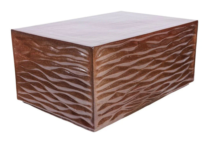 Zen Ceramic Rectangular Patio Coffee Table-Outdoor Coffee Tables-Seasonal Living-LOOMLAN