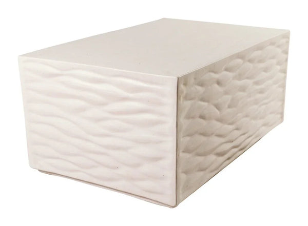 Zen Ceramic Rectangular Patio Coffee Table-Outdoor Coffee Tables-Seasonal Living-Linen Semi-Gloss-LOOMLAN