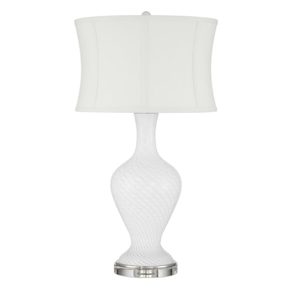 Zeta White Glass Table Lamp