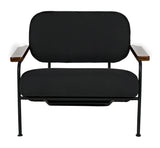 Zeus Chair with Black Cotton Fabric-Accent Chairs-Noir-LOOMLAN