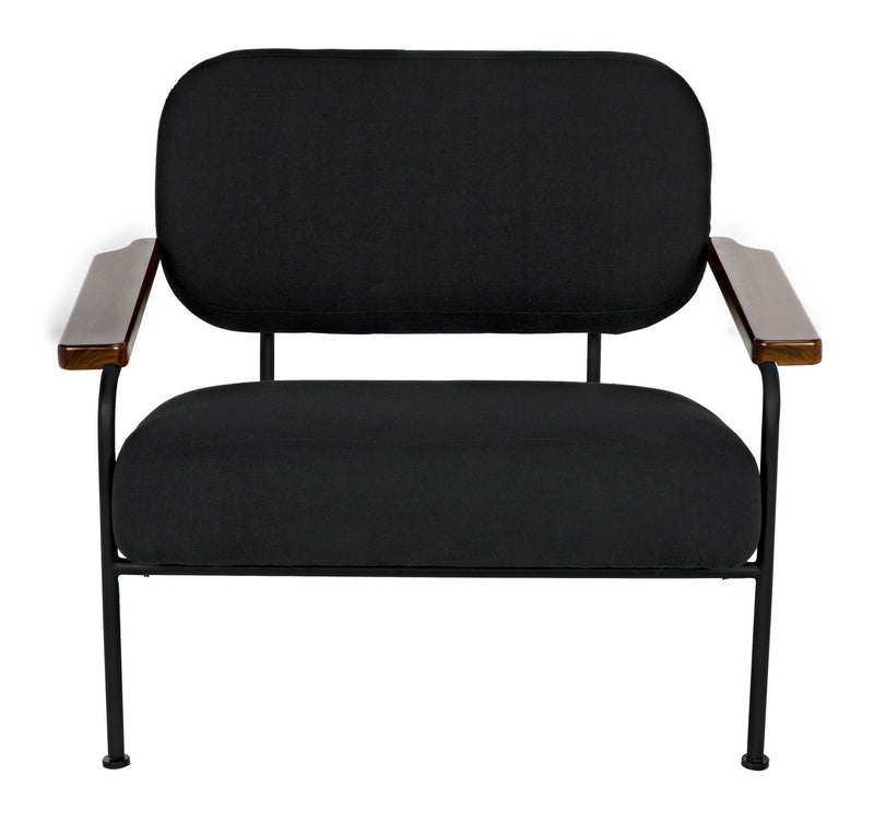 Zeus Chair with Black Cotton Fabric-Accent Chairs-Noir-LOOMLAN