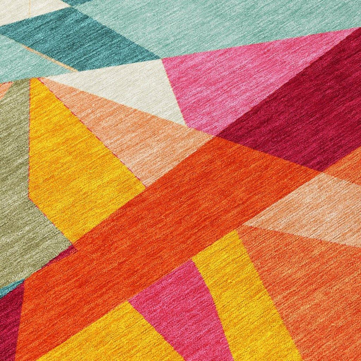 Zexture Orange Washable Indoor - Outdoor Rug - LOOMLAN - LOOMLAN Rugs - Outdoor Rugs