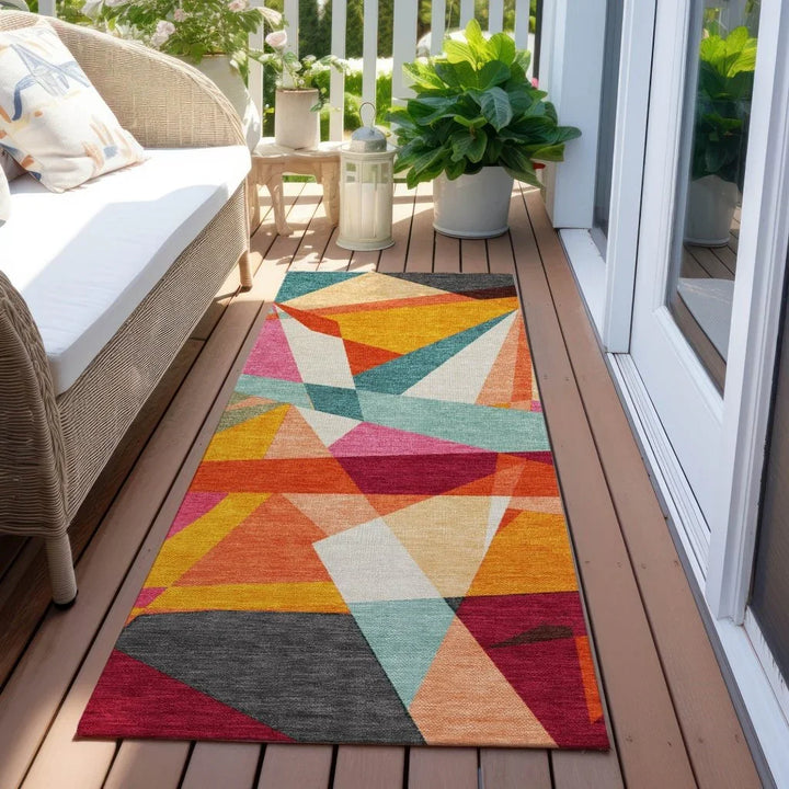 Zexture Orange Washable Indoor - Outdoor Rug - LOOMLAN - LOOMLAN Rugs - Outdoor Rugs