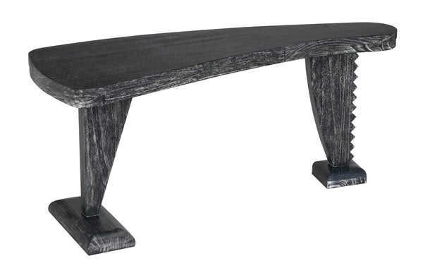 Zigmund Desk or Unique Curved Shape Console Table-Console Tables-Noir-LOOMLAN