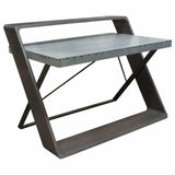 Zinc Top Writing Desk Mango Wood & Iron Base Home Office Desks LOOMLAN By Diamond Sofa