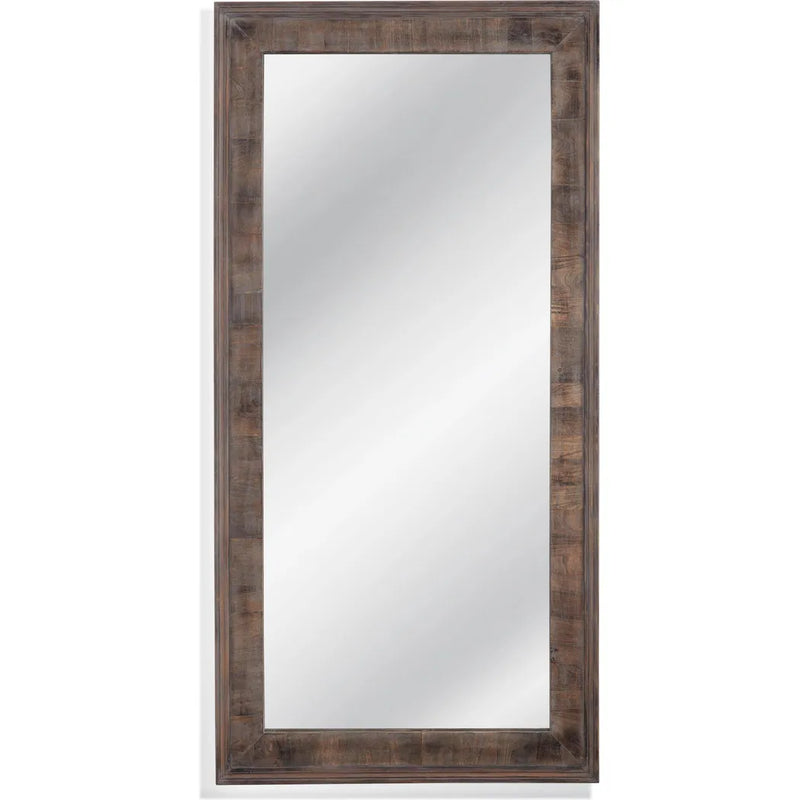 Zip Vertical Wood Brown Floor Mirror-Floor Mirrors-Bassett Mirror-LOOMLAN