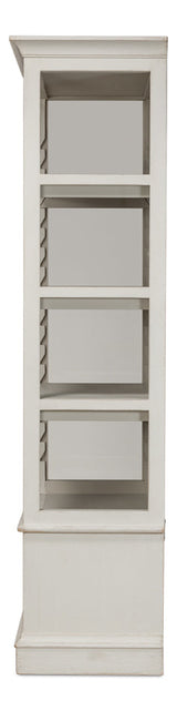 Zoey Bookcase Open Shelves Antique White-Bookcases-Sarreid-LOOMLAN