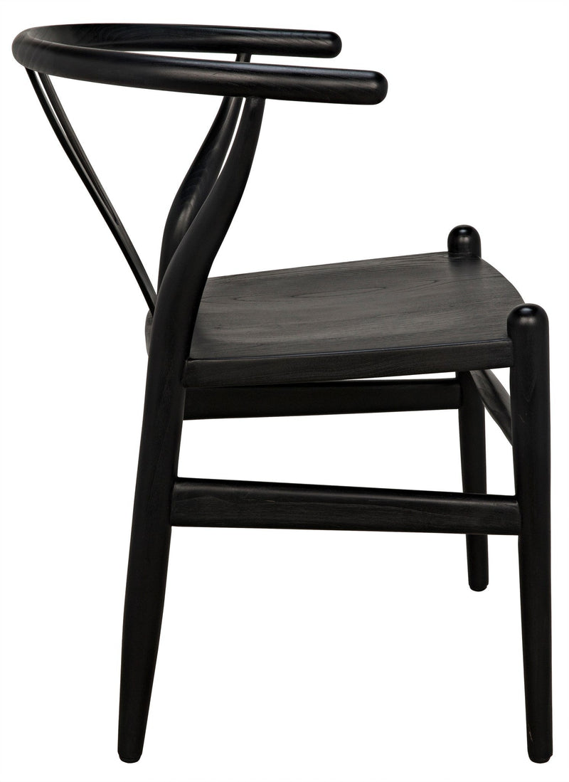 Zola Wood Black Armless Chair-Club Chairs-Noir-LOOMLAN