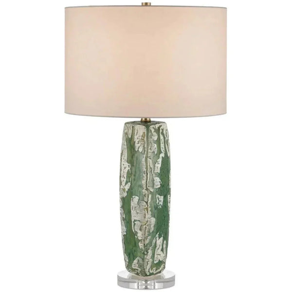 Zowan Ceramic & Optic Crystal Green Table Lamp - LOOMLAN - Currey & Co - Table Lamps