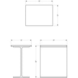 Zuma I-Beam Marble Top Rectangular Side Table