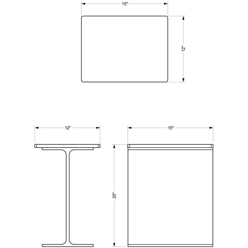 Zuma I-Beam Marble Top Rectangular Side Table