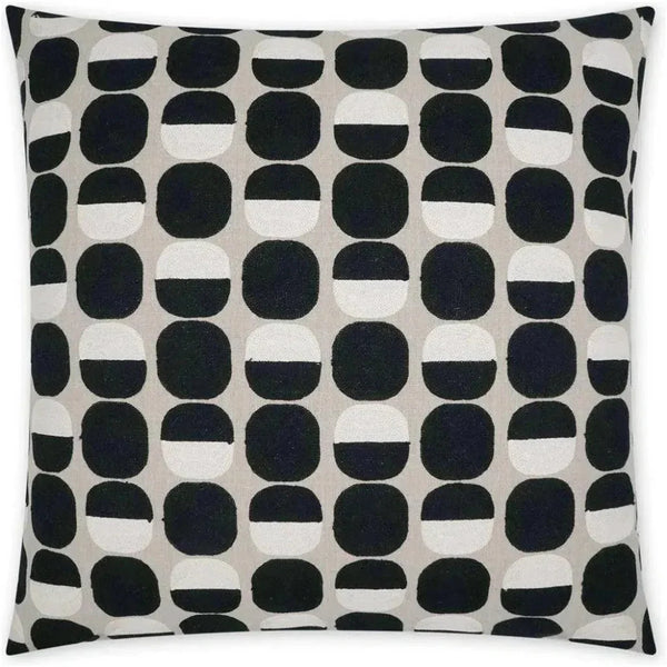 Zuri Onyx Circular Dots Black Large Throw Pillow Insert - LOOMLAN - D.V. Kap - Throw Pillows