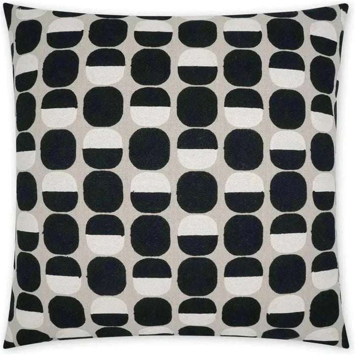 Zuri Onyx Circular Dots Black Large Throw Pillow Insert - LOOMLAN - D.V. Kap - Throw Pillows