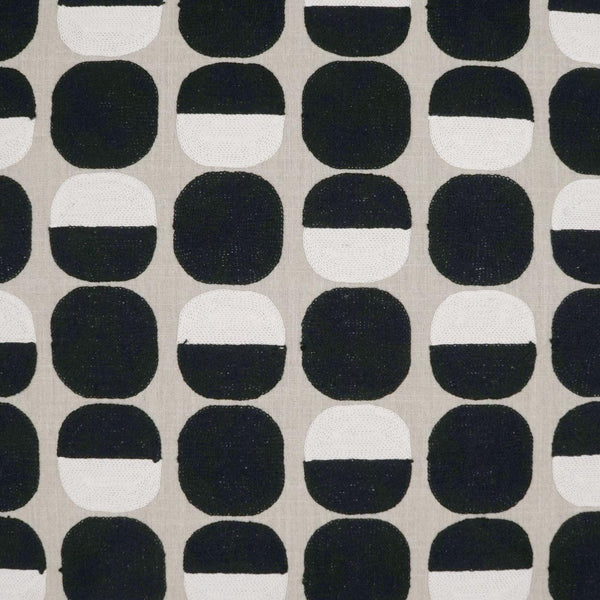 Zuri Onyx Circular Dots Black Large Throw Pillow With Insert Throw Pillows LOOMLAN By D.V. Kap