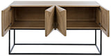 Zurich Wood Rectangle Console Table-Console Tables-Noir-LOOMLAN