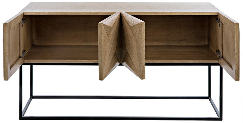 Zurich Wood Rectangle Console Table-Console Tables-Noir-LOOMLAN