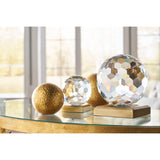 Hammered Gold Ball Warm Glow Sculpture