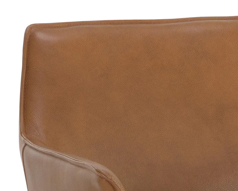 Crosby Leather Upholstered Swivel Lounge Chair