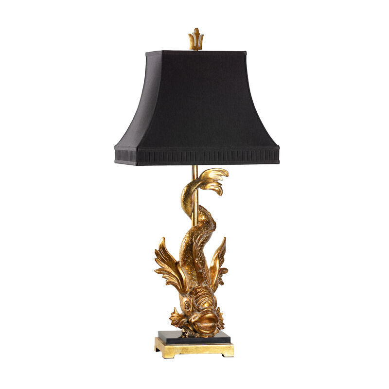 Imperial Dragon Design Gold Table Lamp - Gold