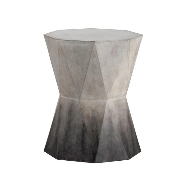 Modern Grey Concrete Prism End Table For Indoor/Outdoor Use