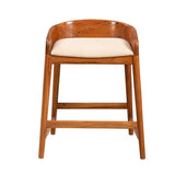 Saddle Linen Upholstered Counter Stool