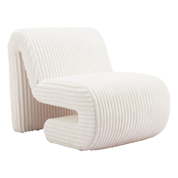 Opam White Armless Accent Chair