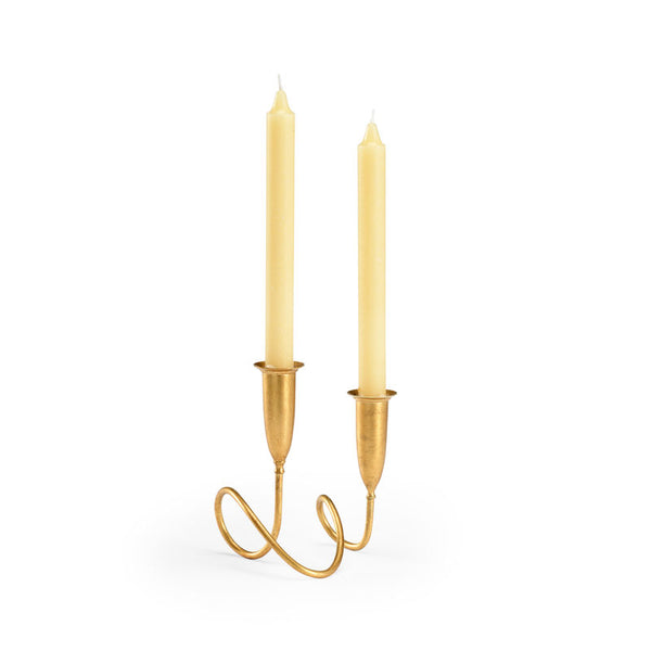 Gold Fortnum Modern Design Dual Candleholder