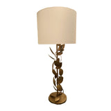 Ficus Leaf White Linen Shade Table Lamp