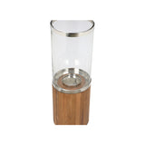 Muskoka Teak And Glass Elegance Patio Candleholder