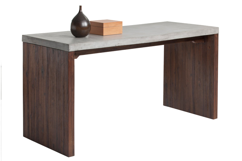 Madrid Desk Concrete Top With Acacia Wood Base